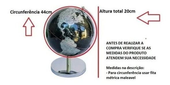 Globo Terrestre Decoração Base Metal De Mesa Lindo 20cm 1