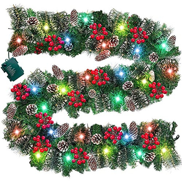 Guirnalda Navidad Adornadas Con Luces 2.7m 0