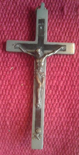 Antigua Cruz Platada Cedro Cristo Jesucristo 13.5 Cm X 6.5 1