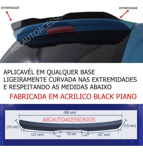 Aerofólio Polo Hatch Novo Adaptável Acrilico Black Piano 1