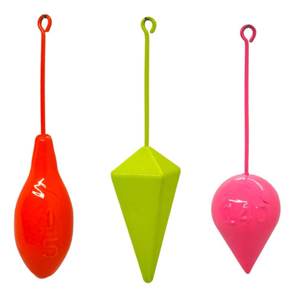 Kit 3 Chumbada Colorida Com Haste Competition 100g 0