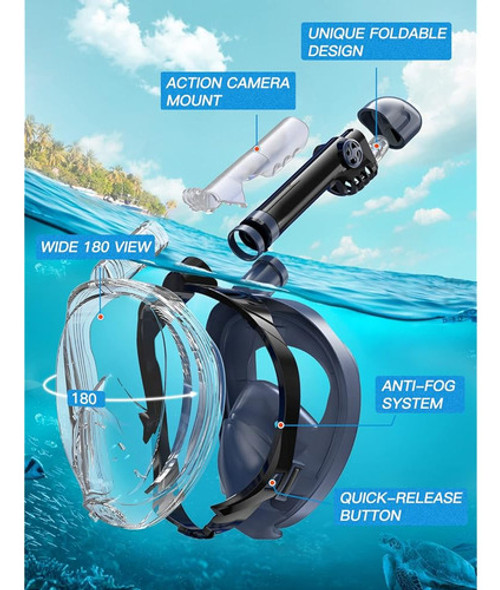 Máscara De Esnórquel De Cara Completa, Equipo De Esnórquel P 1