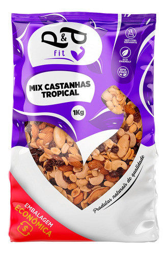 Mix Fit Castanha Nuts Nozes Amêndoim Castanha D Caju 1 Kg* 0