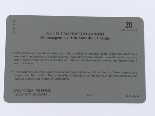 Ct210= Cartao Telebras Flamengo Novo = Desc,5,00 Ver Abaixo 1
