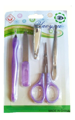 Set X 5 Piezas De Manicura Lila Para Uñas Spa En Casa 0