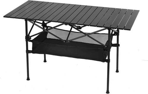 Mesa De Camping Plegable C/grandes Bolsas De Almacenamiento 0