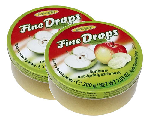 2 Bala Fine Drops Sabor Maçã Verde Tipo Sweet Originals 200g 0