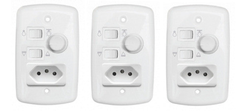4 Controle De Ventilador Rotativos Com Tomada Bivolt Branco 1