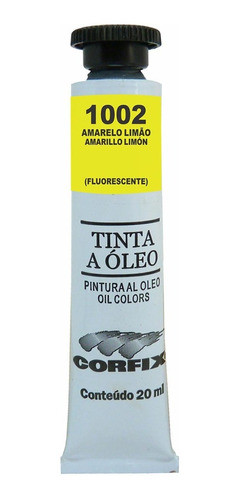 Tinta A Oleo Corfix Fluorescente 1002 Amarelo Limão 20ml Nfe 0
