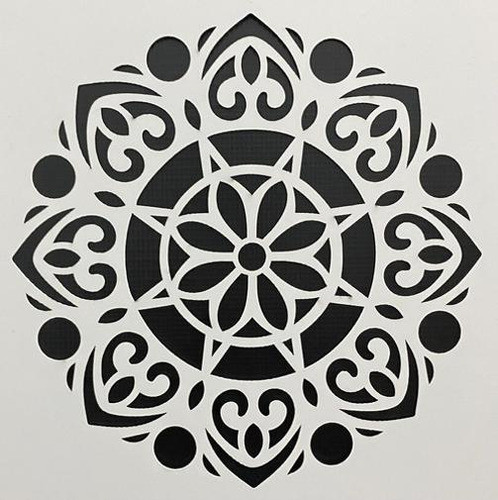 Stencil Gabarito Mandala Circular Revestimento De Parede 3d 0