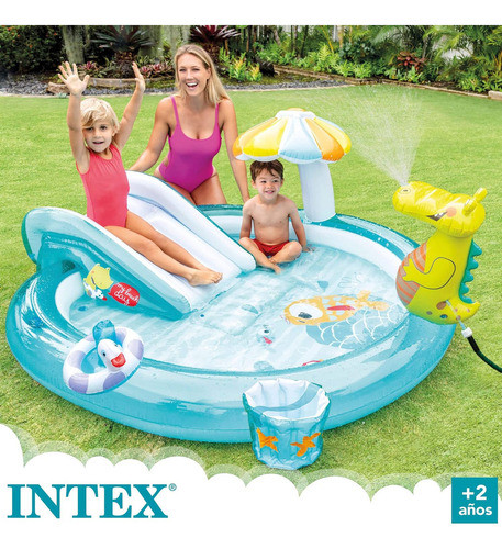 Piscina Inflável Infantil Centro Diversão Jacaré Gator Intex 1