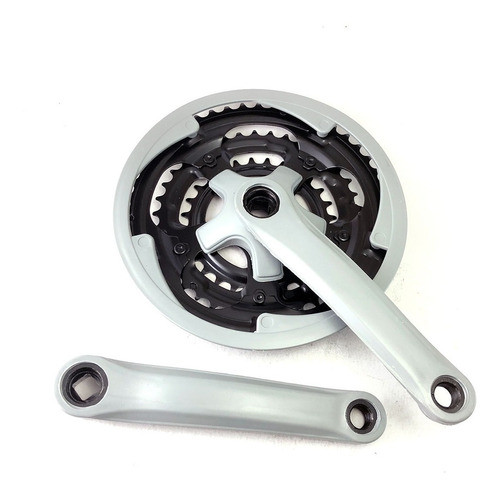 Plato Y Palanca Triple Bicicleta De Hierro Eje Cuadrado Gris 0