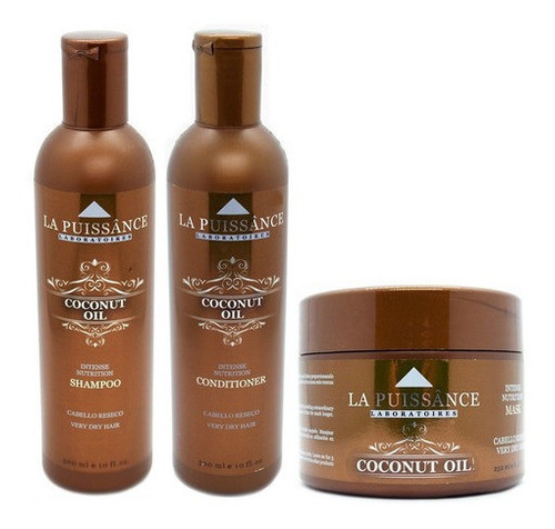 La Puissance Kit Coconut Oil Shampoo Enjuague Máscara 3c 0