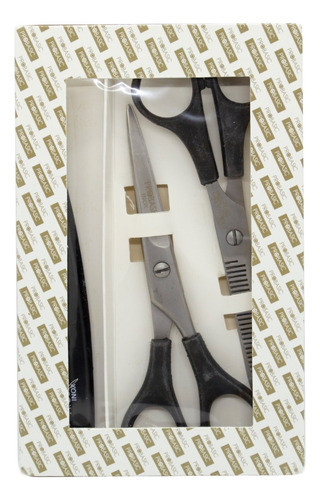 Kit Peluqueria Probasic Tijera Corte + Pulir + Navajin Local 1