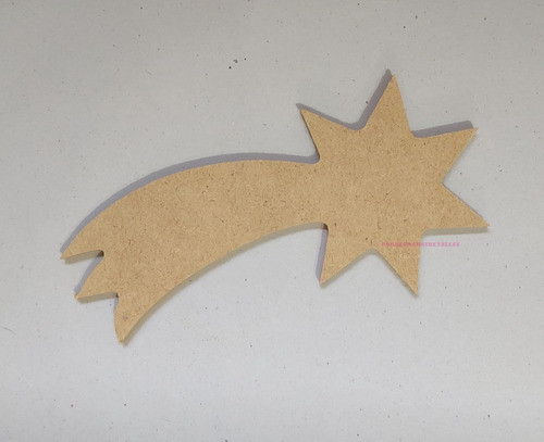 Adorno Figura Estrella Fugaz X 3 Mdf Navidad Corazonadas 0