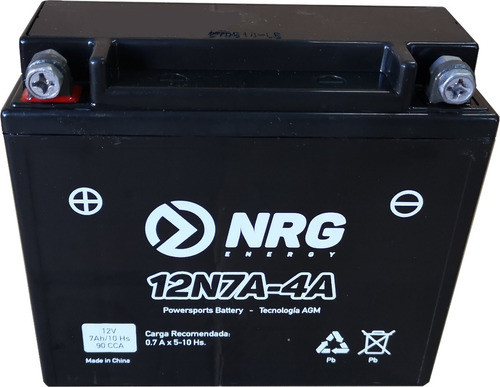 Batería Moto Agm Nrg 12n7a-4a 0