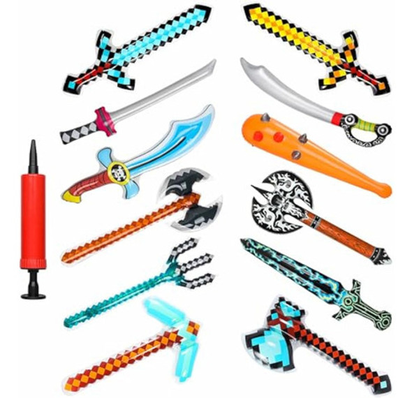 Saenkoe 12 Piezas De Armas Inflables De Píxeles, 0