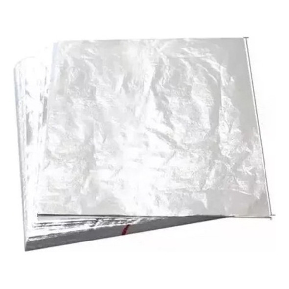 25x Folhas Metalizadas Imitação Prata Make + 0