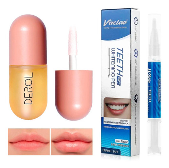 Labial Colageno Plumping Derol + Lápiz Blanqueador Dientes 0