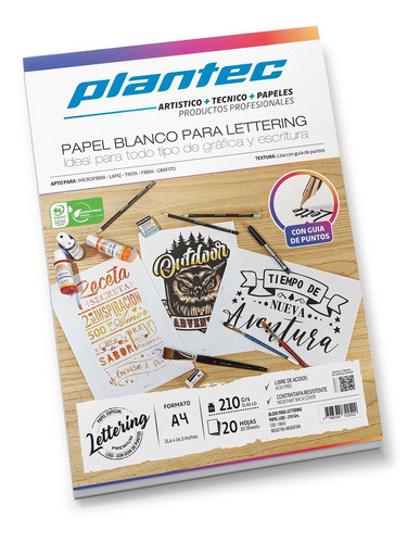 Block De Hojas Para Lettering Plantec 210gr A4 20 Hojas 0