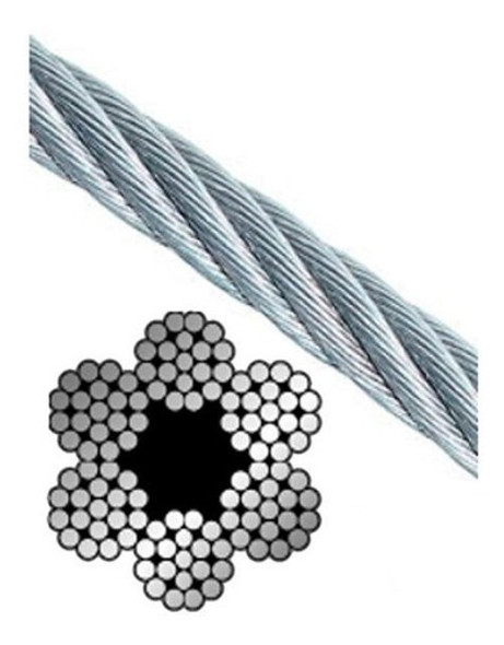 150mts Rollo De Cable Acero Galvanizado 5mm 6x19+1 1