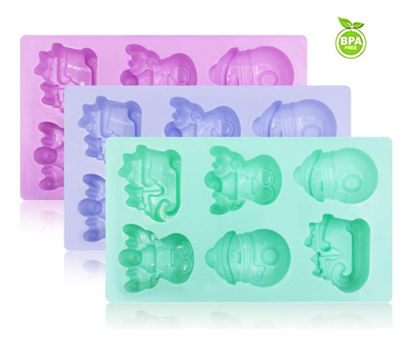 Paquete De 3 Moldes De Silicona Navideños Senhai, Jabón Y Ch 1