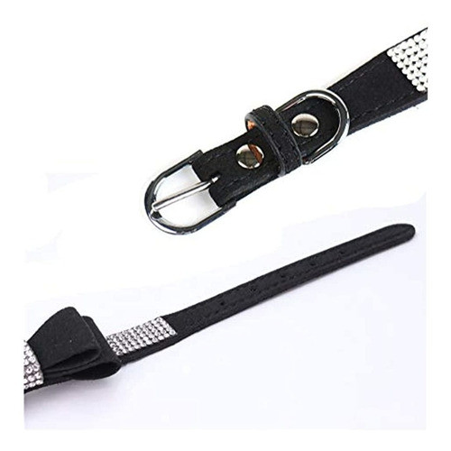 Collar De Perro De Cristal Bonawen Con Pajarita Rhinestone C 1