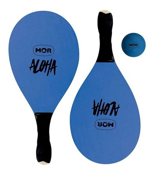 Set Paletas Playa Tenis Mor Madera En Colores 3 Piezas 0