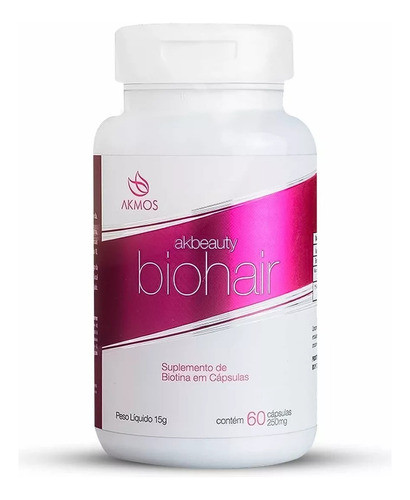Biotina Akmos Fortalecimento Cabelo, Unhas, Anti Idade 0