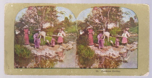 Foto Estereoscopica Stereo Antigua Jardin Japones Japon B4 0