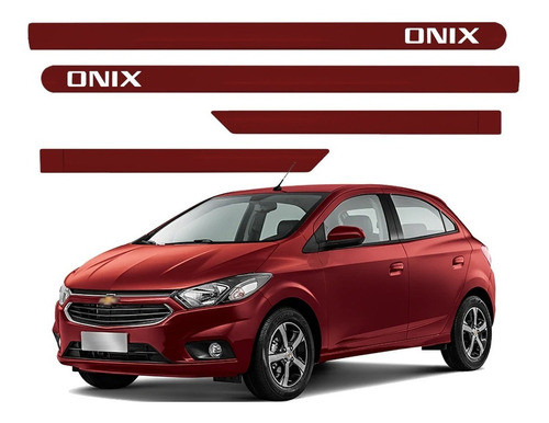 Jogo Friso Lateral Porta Gm Onix Vermelho Carmim 2018 2019 0