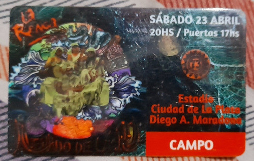 Entrada De Colección La Renga 23 Abril En La Plata 0