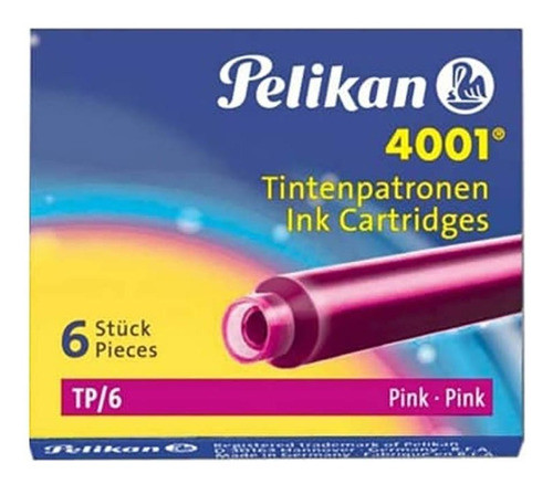 Cartucho Caneta Tinteiro Pelikan 4001 Tp/6 Brilliant Red 0