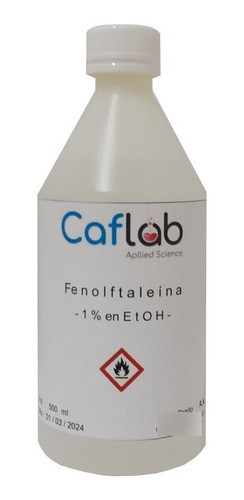 Sn. Fenoftaleina 1 % Indicador Ácido/base - 1000 Ml - Caflab 0
