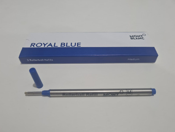 Refil Tinta Carga Azul Caneta Mont Blanc Rollerball Cartucho 0