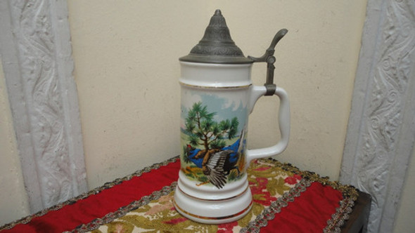 Jarra De Cerveza Alemana Tapa De Peltre Coleccionista Mirala 0