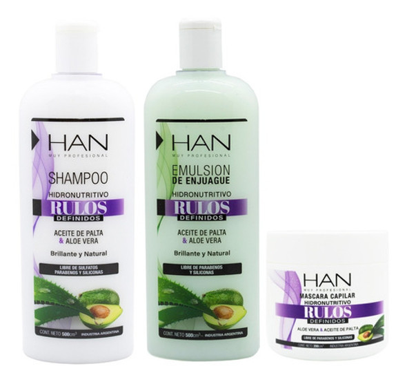 Han Rulos Definidos Shampoo + Acondicionador + Mascara 200ml 0