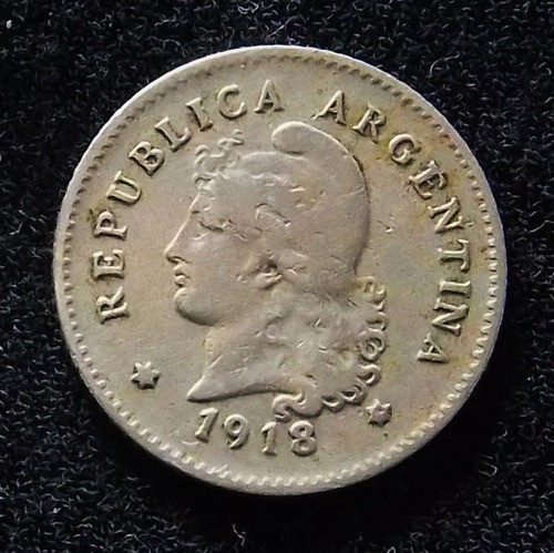 Argentina 10 Centavos 1918 Muy Bueno Cj 106 0