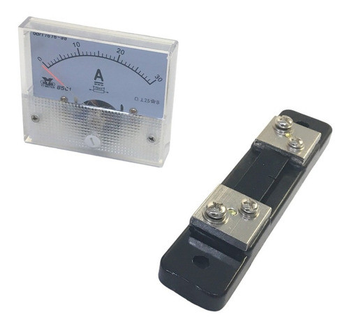 Amperímetro Painel Analógico Dc 30a +shunt - Uso Geral Em Cc 0