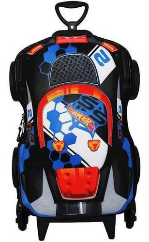 Mochila Com Rodinhas Hot Wheels Terrain Storm Preta - Diplom 0