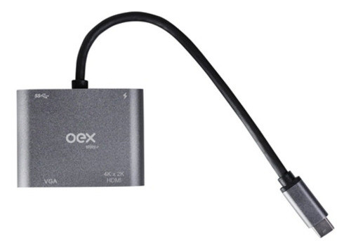 Cabo Tipo C Adaptador 4 Em 1 Hdmi Vga Usb Tipo C 4k Ad400 0