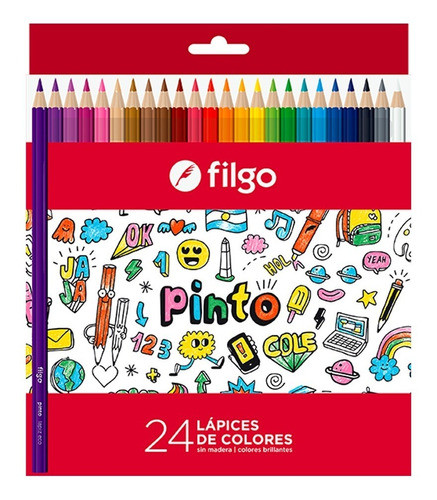 Lapiz Lapices Filgo Sigma Color Caja X 24 Colores Largos 0