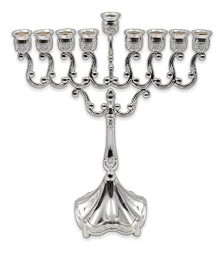 Ateret Judaica Hanukkah Menorah Tradicional Acabado De Alumi 0