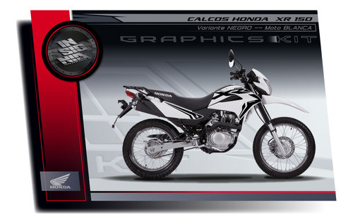 Calcos Honda Xr 150 - Variante Blanco-negro- Insignia Calcos 0