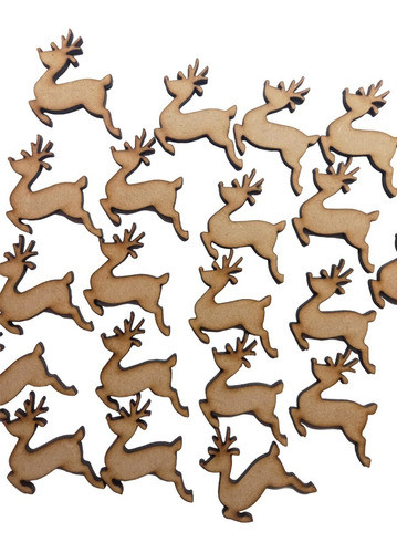 20 Renos Navidad Fiestas Fibrofacil Mdf 8cm Formas Figuras 1