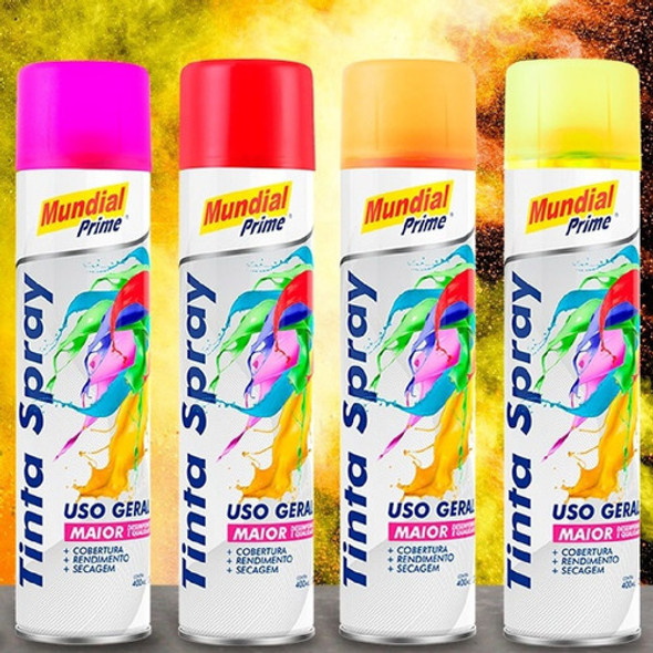 Tinta Luminosa Amarelo Fluorescente 400ml - Mundial Prime 1