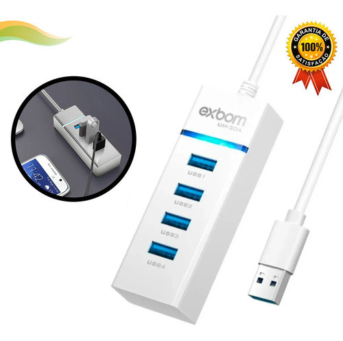 Hub Usb 3.0 4 Portas Uh 30 High Speed Pen Drive Impressora 1