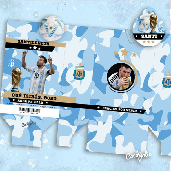 Kit Imprimible Argentina Campeón Del Mundo, Editable, Messi 1