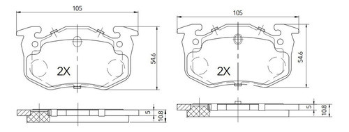 Pastillas Freno Trasera Renault Megane 1997 - 2003 1