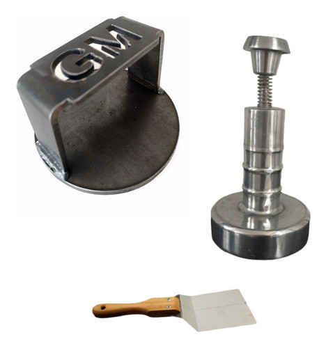 Combo Hamburguesera 12 Cm Aluminio + Smasher + Espatula 0